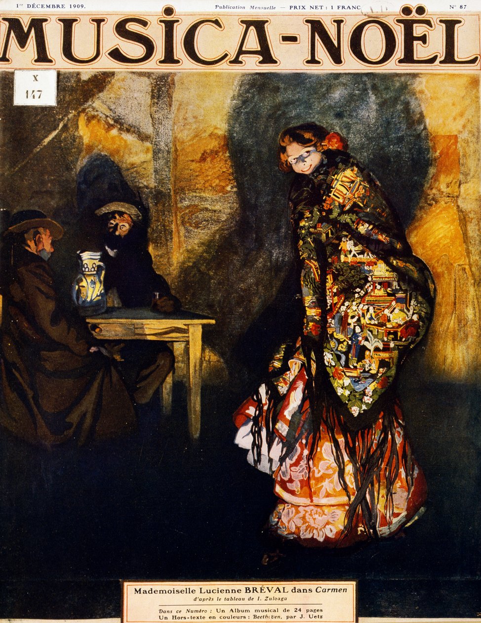 Lucienne Breval (1869-1935), sveitsisk sopran, som Carmen, i den homonyme operaen av Georges Bizet, maleri av Ignacio Zuloaga y Zabaleta av Ignacio Zuloaga y Zabaleta