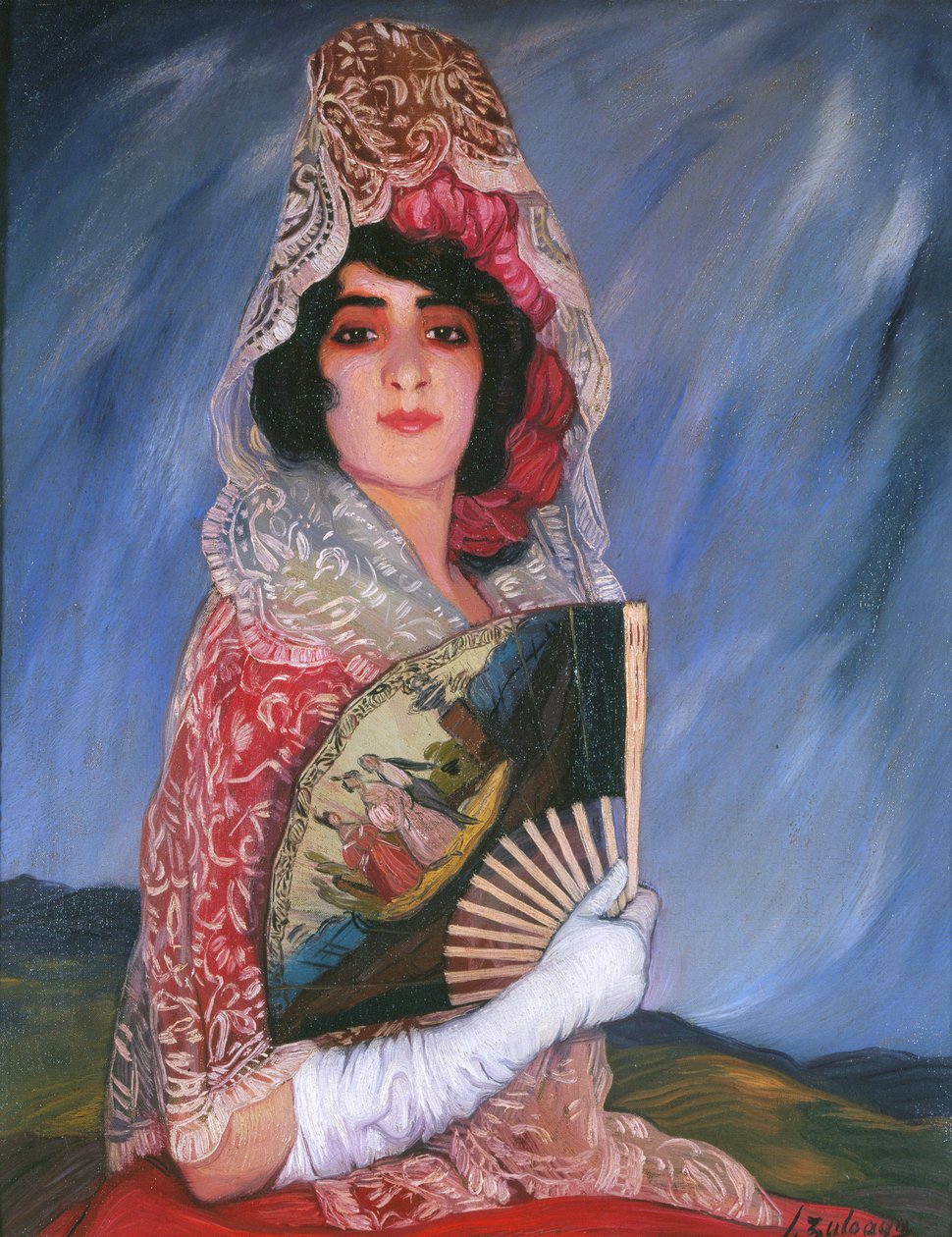 Min fetter Cándica med mantilla, ca. 1913. av Ignacio Zuloaga y Zabaleta