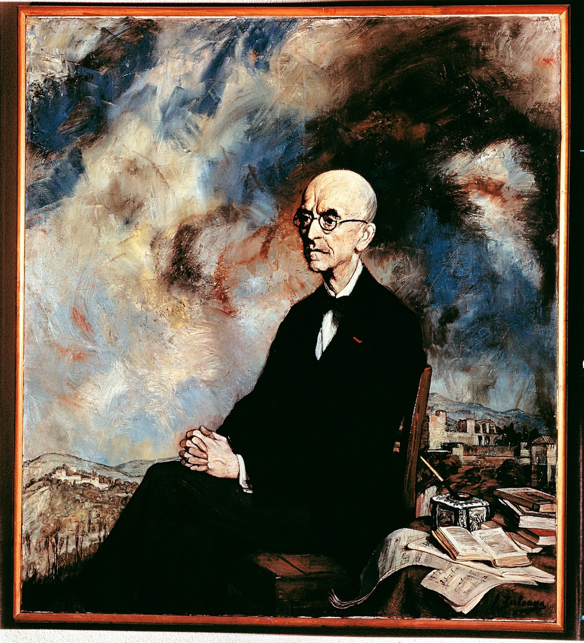 Portrett av Manuel de Falla (1876-1946), spansk komponist av Ignacio Zuloaga y Zabaleta