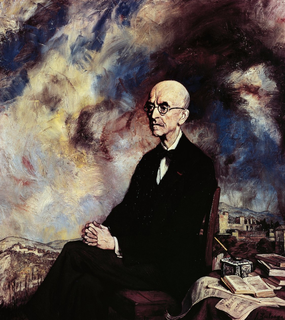 Portrett av den spanske komponisten Manuel de Falla (Cadiz av Ignacio Zuloaga y Zabaleta