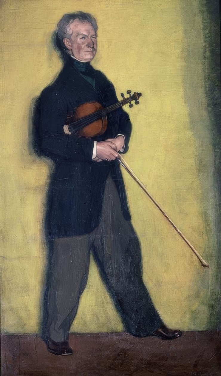 Portrett av fiolinisten Larrapide – 1910 – 185 × 111 cm – olje på lerret av Ignacio Zuloaga y Zabaleta