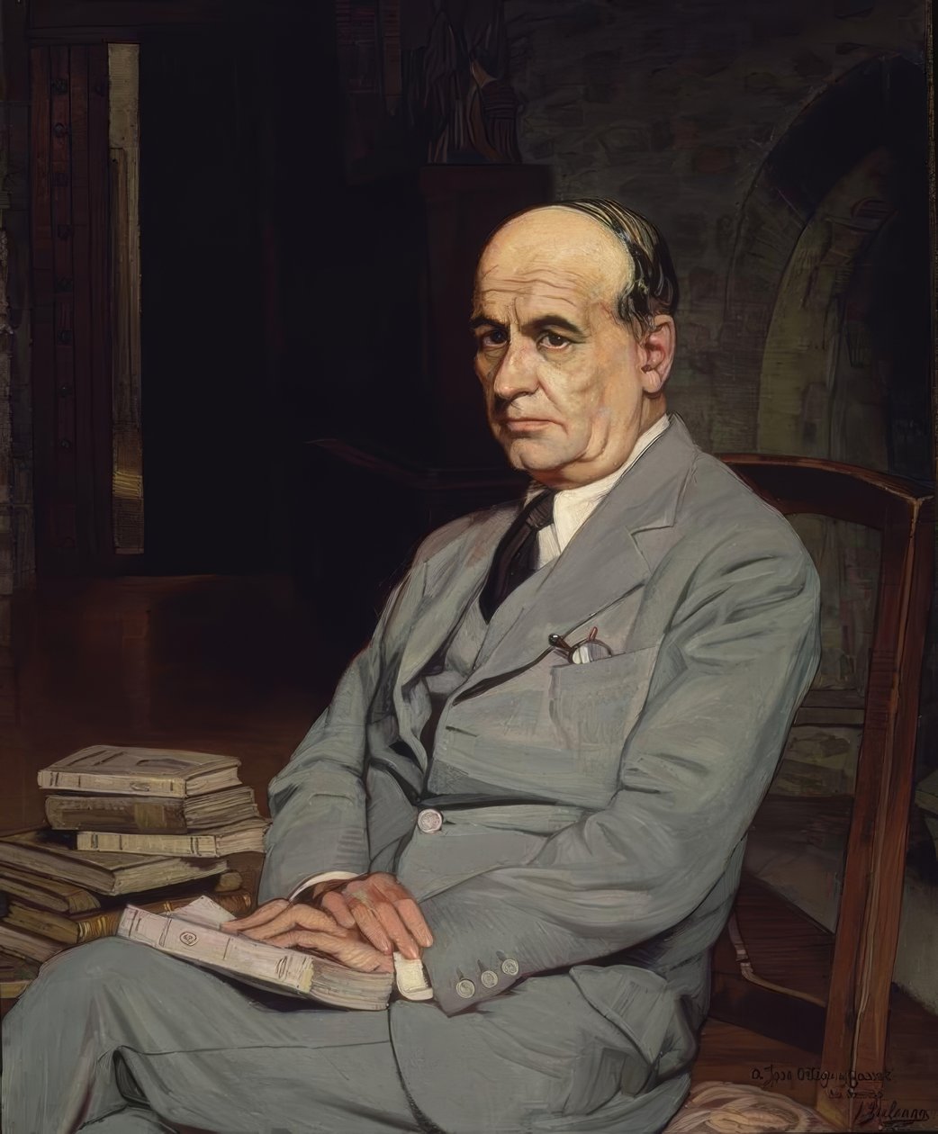 PORTRETT AV JOSE ORTEGA Y GASSET - 1917 - O / L - 215X161 av Ignacio Zuloaga y Zabaleta