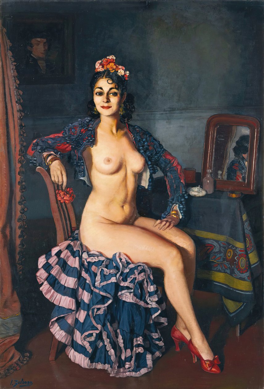 La Bella Oterito La Oterito i garderoben hennes, 1936. av Ignacio Zuloaga y Zabaleto