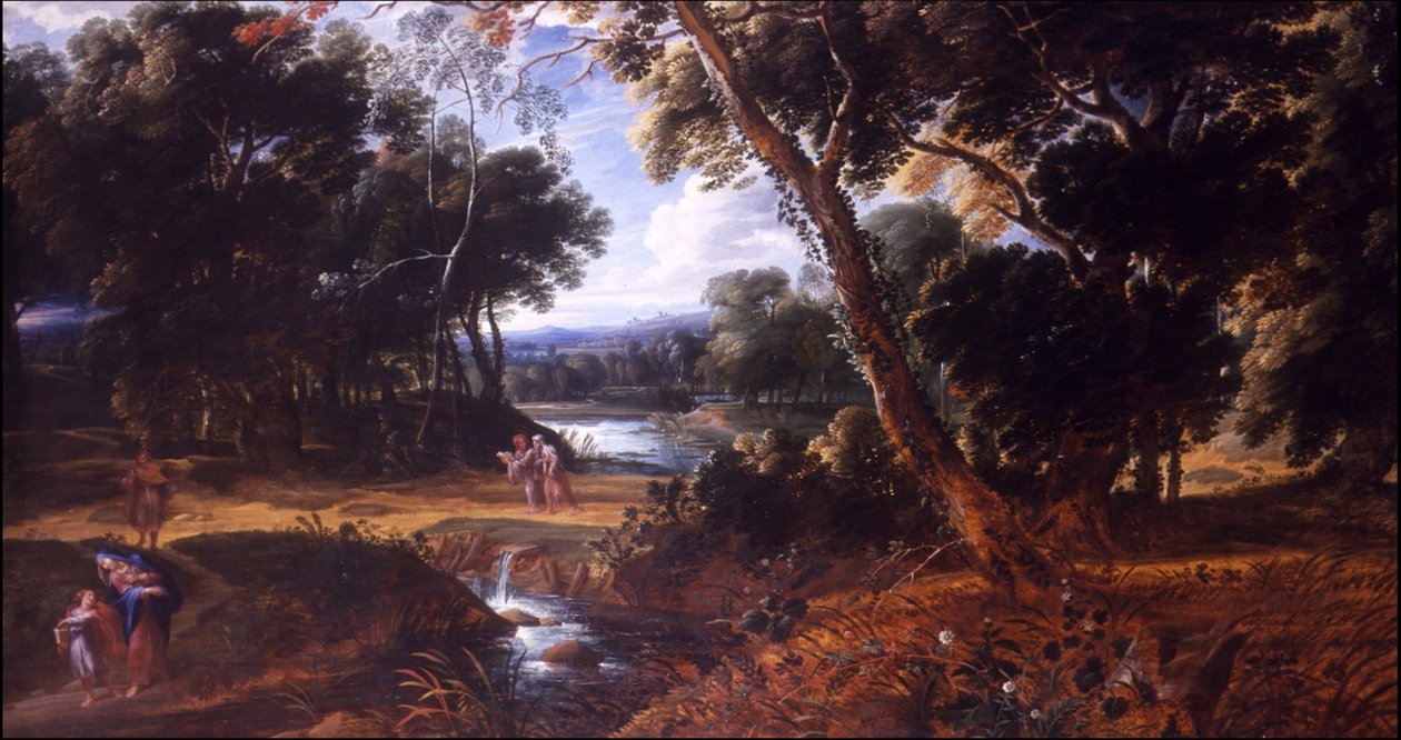 Landskap med Madonna og gjenoppdagede barnet av Ignatius van der Stock