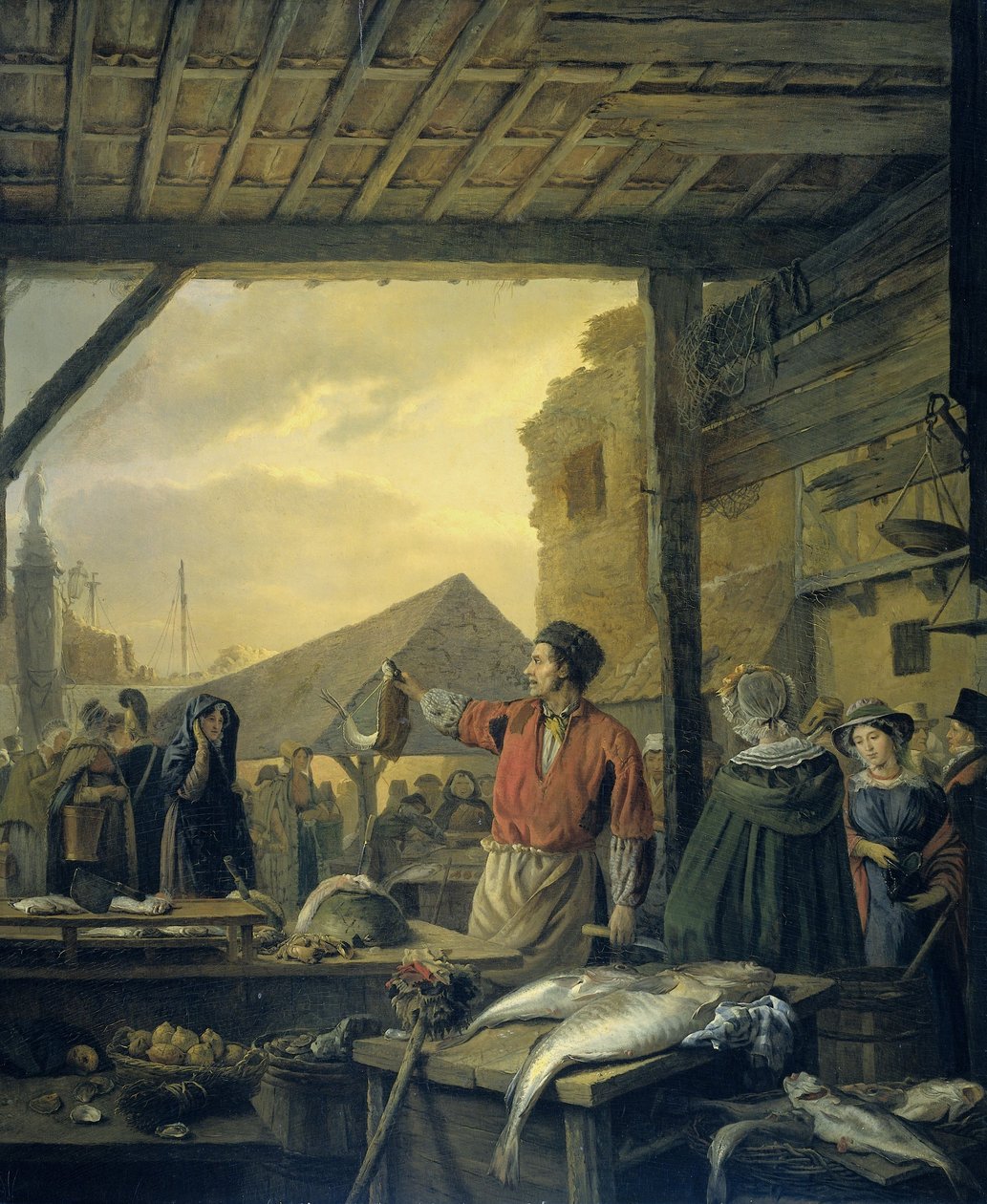 Fiskemarkedet i Antwerpen av Ignatius Josephus van Regemorter