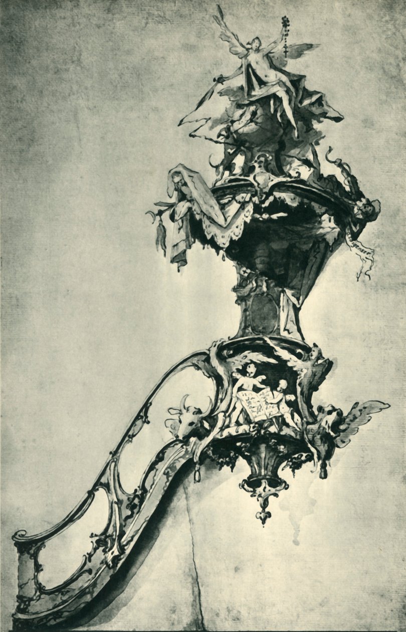 Design for en prekestol, midten av slutten av 1700-tallet, 1943. av Ignatz Günther