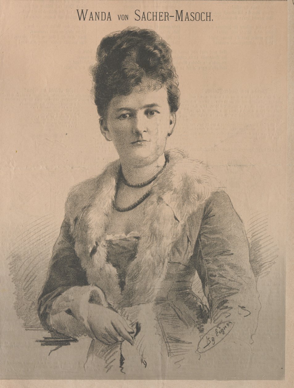 Forfatter Wanda von Sacher-Masoch, født Angelika Aurora Rümelin, 1879. av Ignaz Eigner