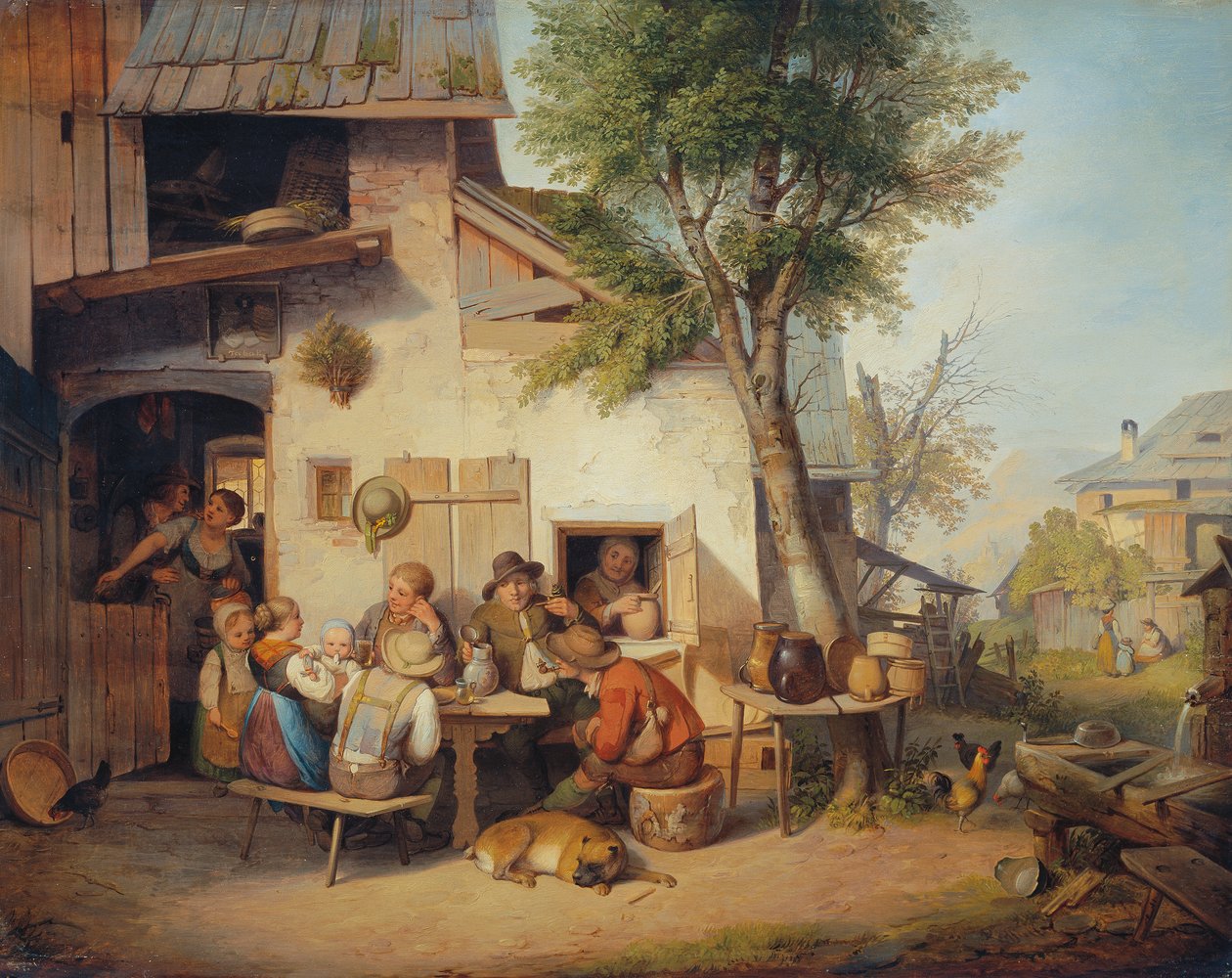 Foran landsbyen taverna av Ignaz Raffalt