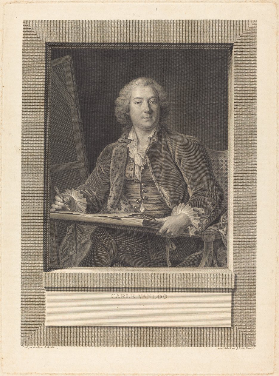 Carle Vanloo av Ignaz Sebastian Klauber after Pierre Le Sueur