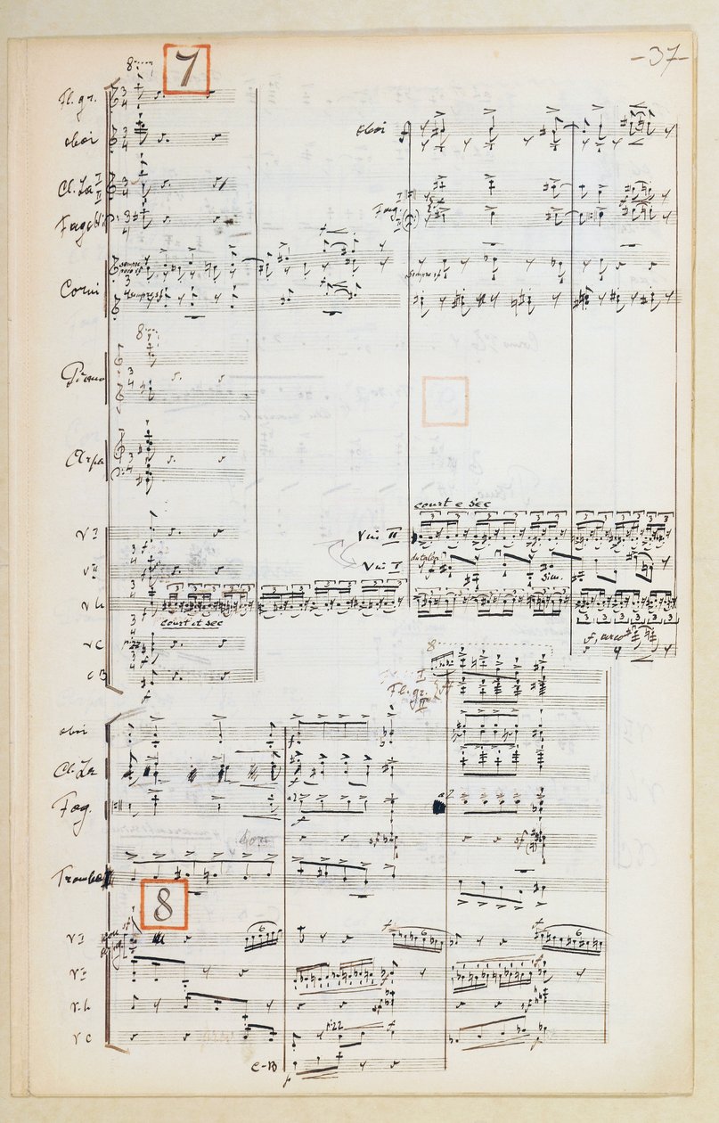 Manuskriptpartitur med redusert orkestersuite til Ildfuglen av Igor Stravinsky (1882–1971) av Igor Stravinsky