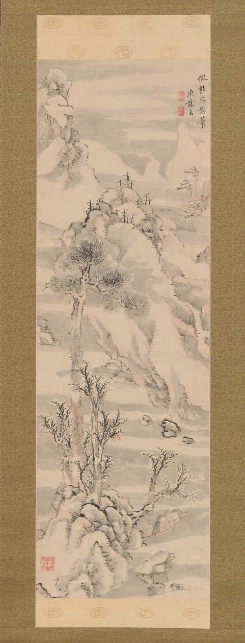 Vinterlandskap, i stil med Guo Zhongshu, sent på 1700-tallet. av Ike no Taiga