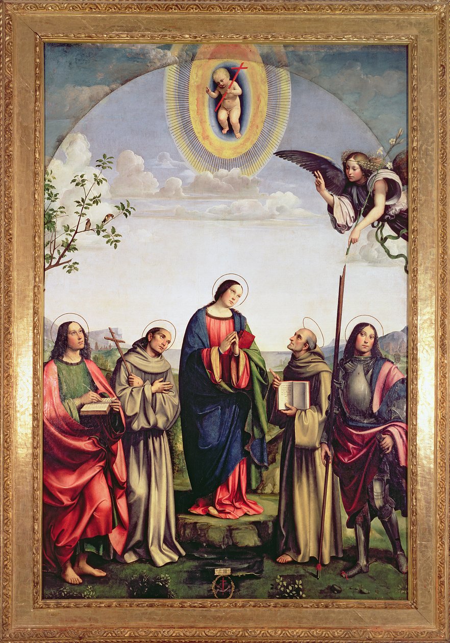 Annunciation and Saints, 1500 (for detaljer se 84595) av Il Francia