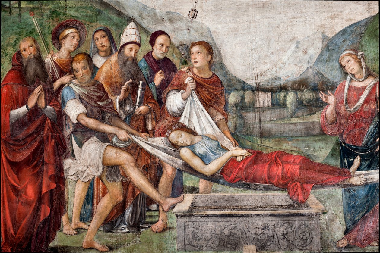 Begravelsen til St. Cecile, detalj av Il  Francia
