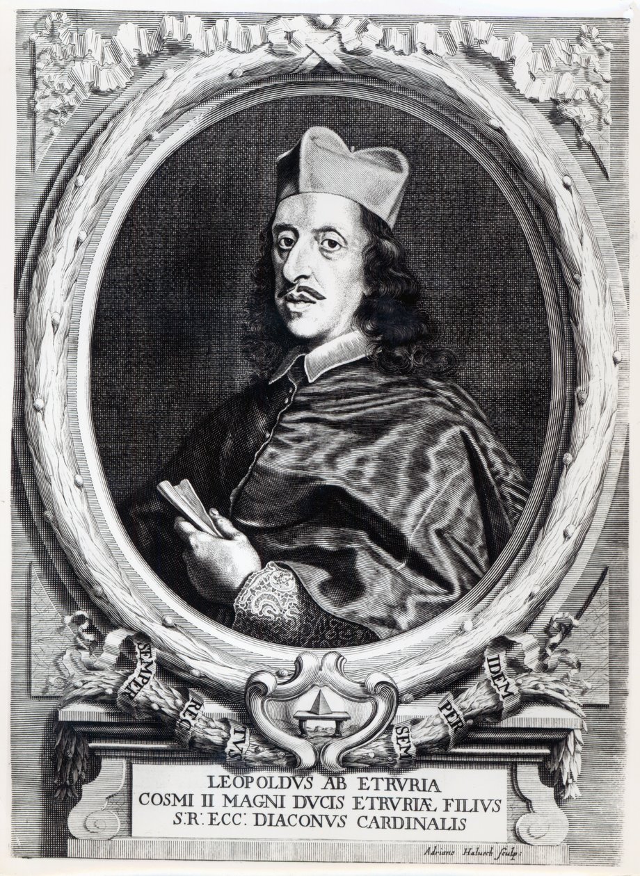 Kardinal Leopoldo de' Medici, gravert av Adriano Haluech av Il Baciccio