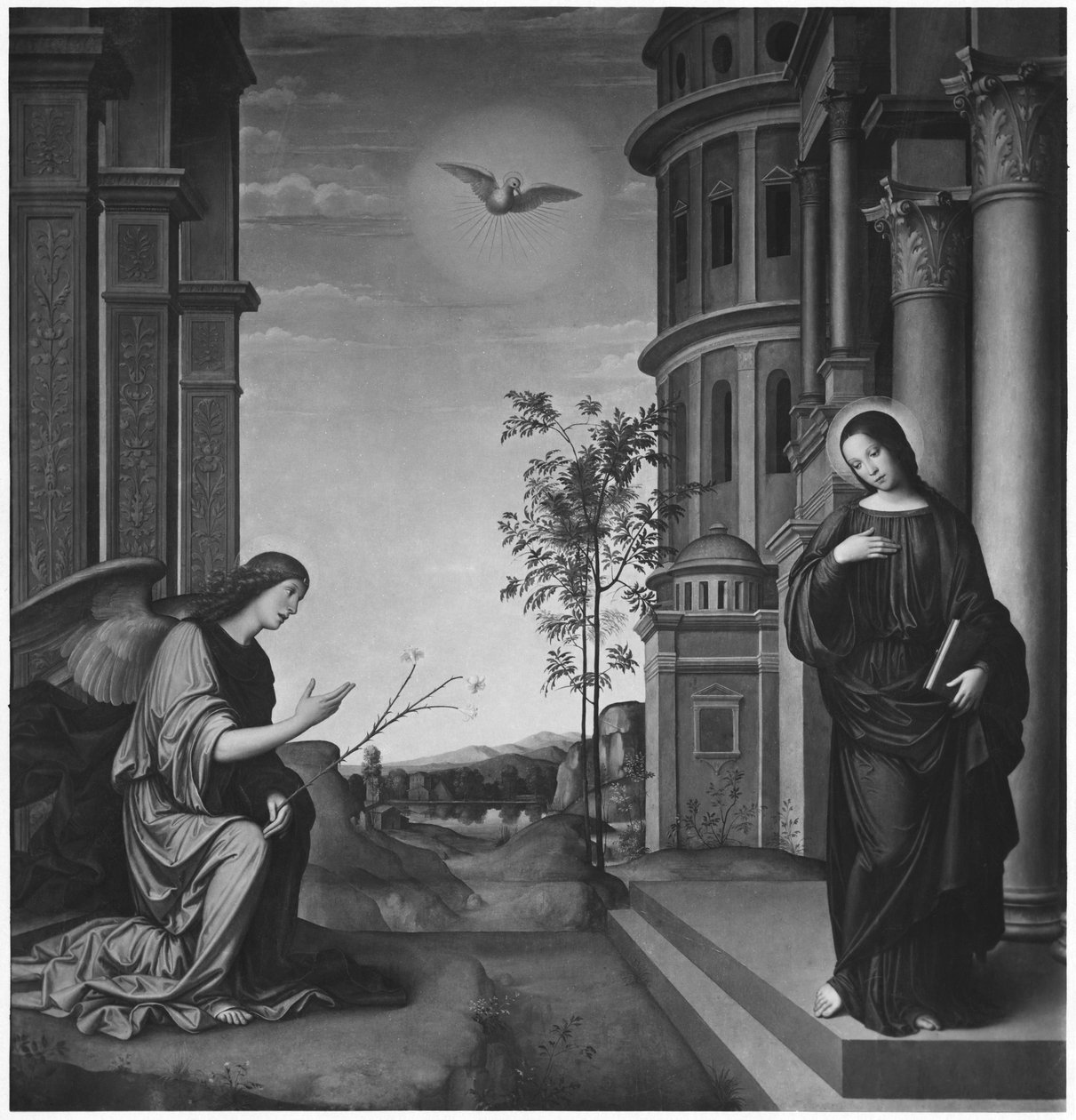 Bebudelsen, ca. 1502 (olje på tre transponert på lerret) av Il Francia