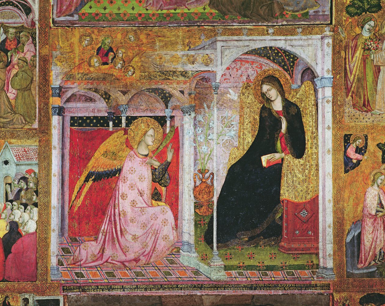 Bebudelsen, freskomaleri fra Porziuncola, 1393 av Ilario da Viterbo