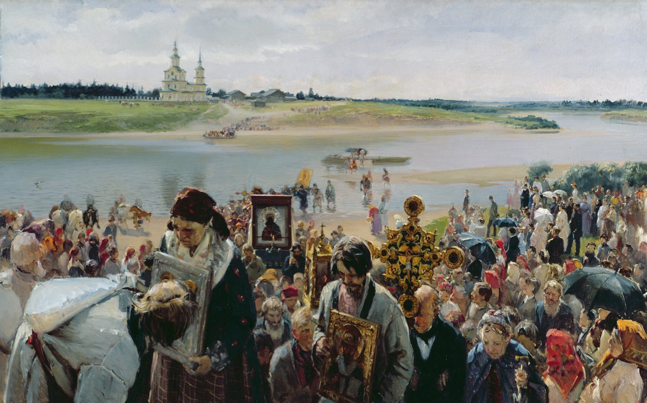 En religiøs prosesjon av Illarion Mikhailovich Pryanishnikov