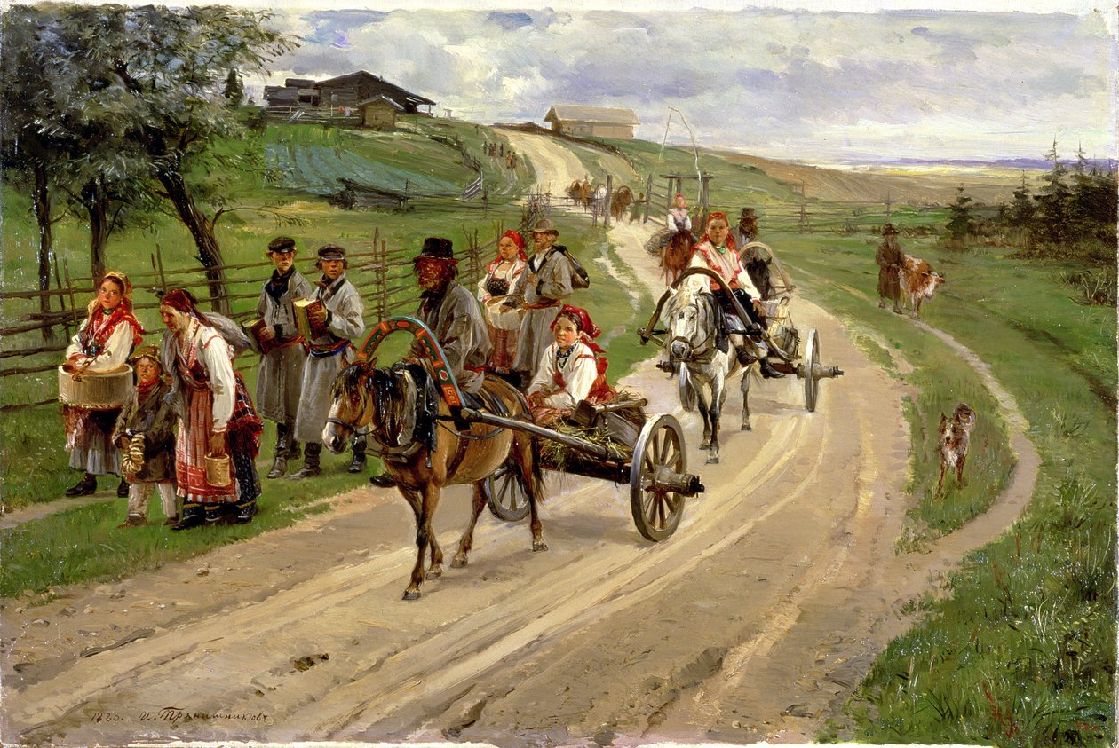 Retur fra messen, 1883 av Illarion Mikhailovich Pryanishnikov