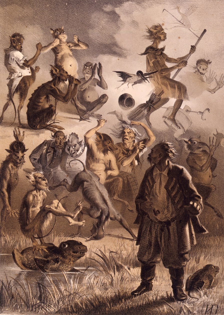 Illustrasjon til eventyret Det tapte brevet fra kvelder på en gård nær Dikanka av Nikolai Gogol, av Illarion Mikhailovich Pryanishnikov