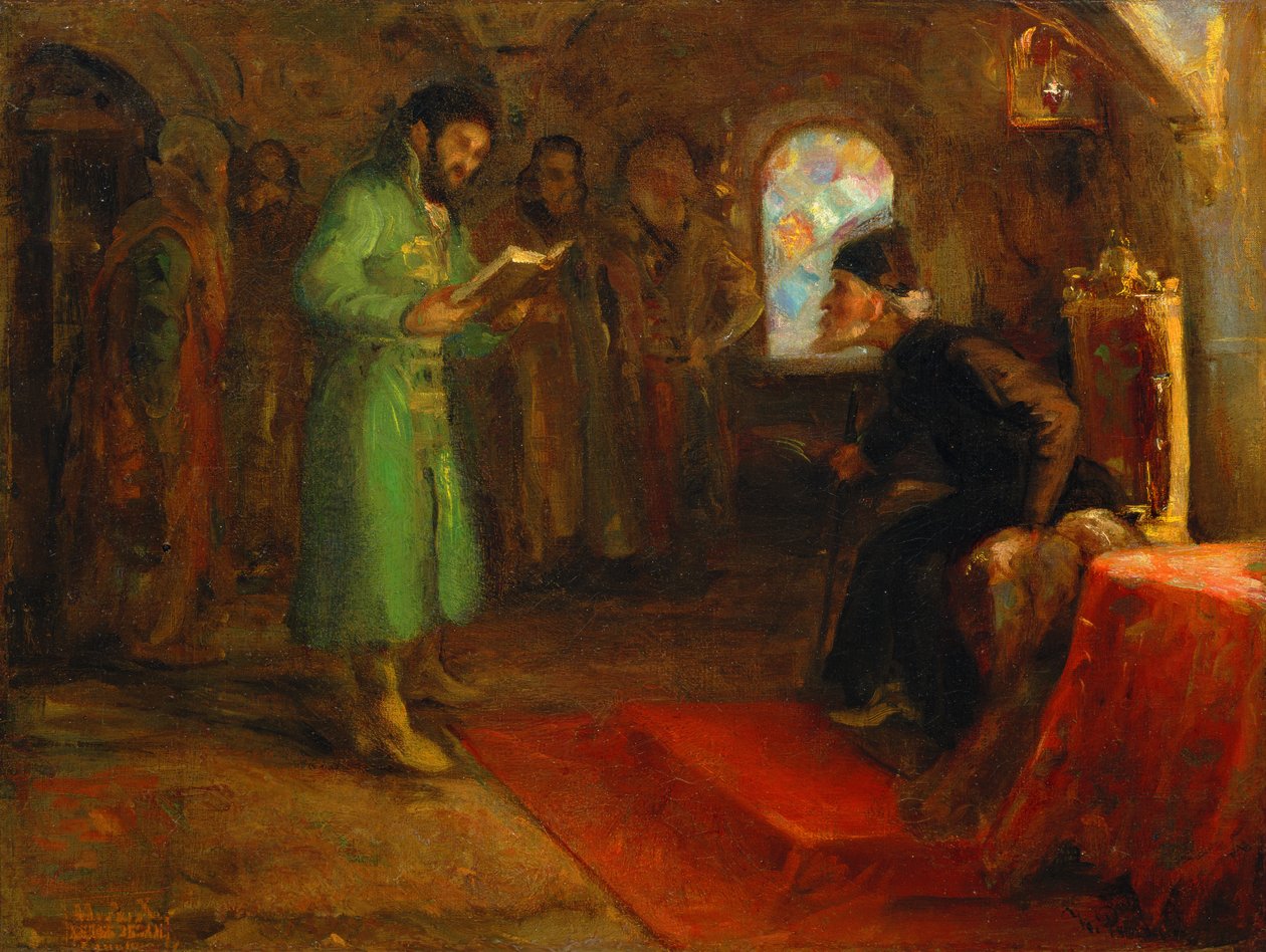 Boris Godunov med Ivan the Terrible av Ilya Efimovich Repin
