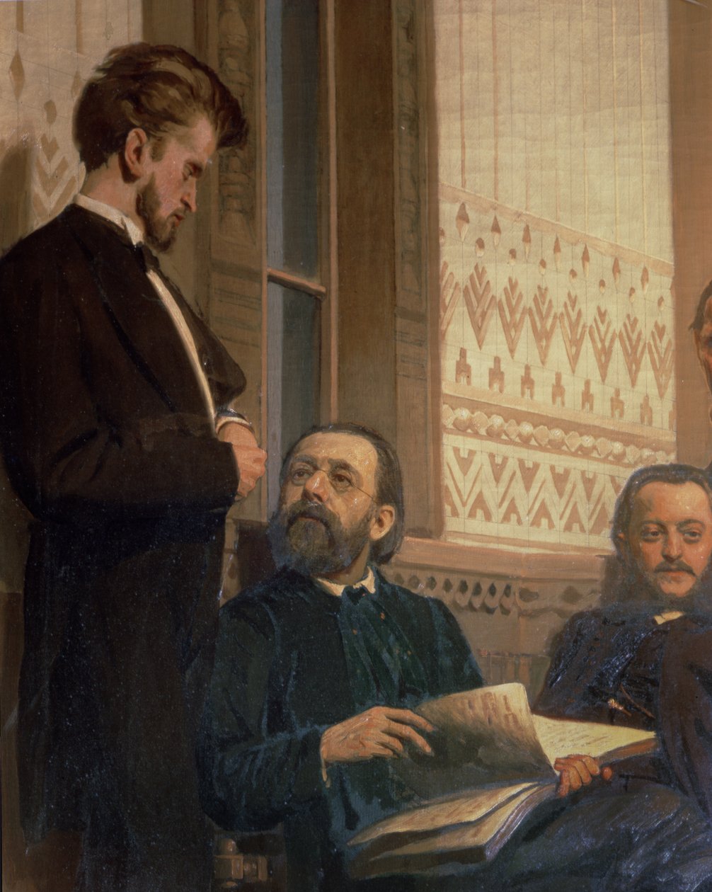 Eduard Frantsovitch Napravnik (1839-1916) og Bedrich Smetana (1824-84), fra Slavonic Composers, 1890-tallet av Ilya Efimovich Repin
