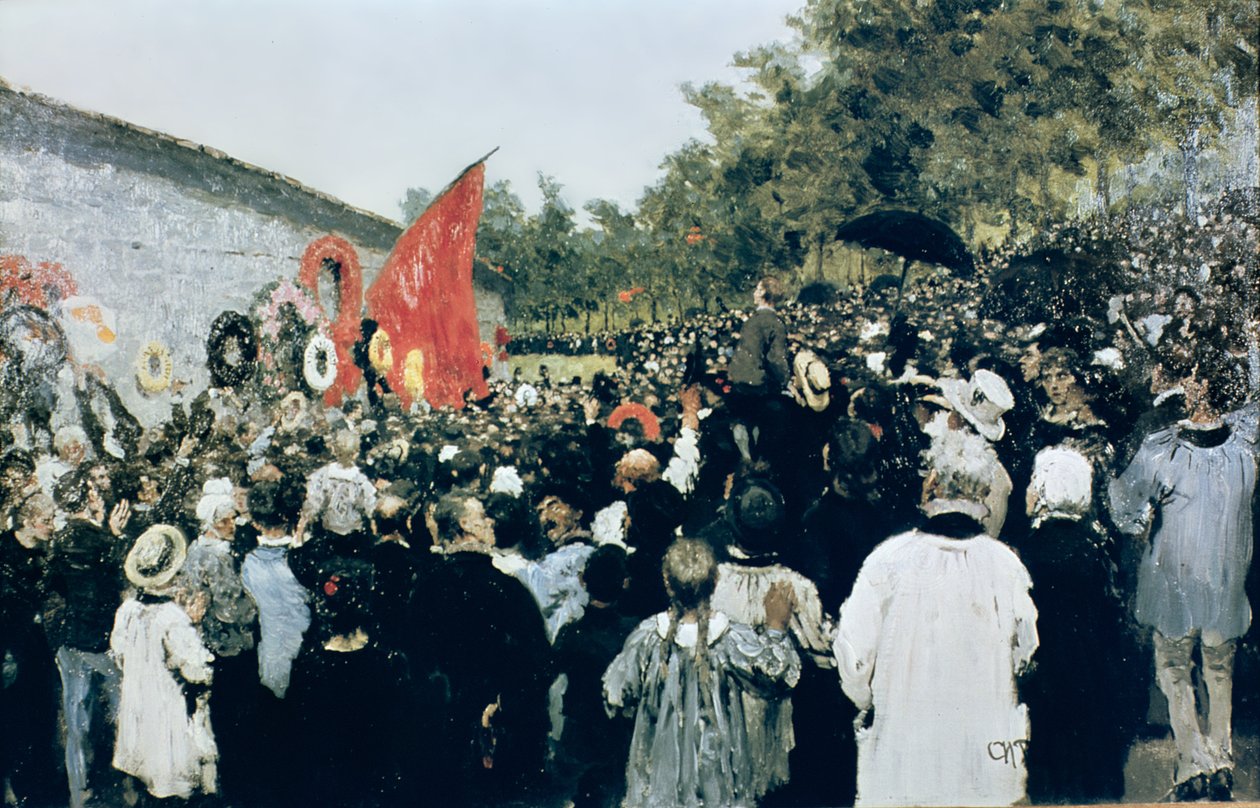 Møte ved Mur des Federes - Pere Lachaise, 1883 av Ilya Efimovich Repin