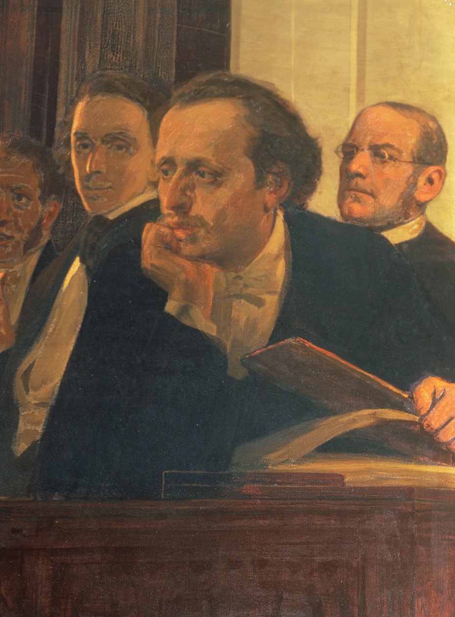 Michal Kleopas Oginski (1765-1833), Frederic Chopin (1810-49) og Stanislaw Moniuszko (1819-72), fra Slavonic Composers, 1890-tallet (detalj) av Ilya Efimovich Repin
