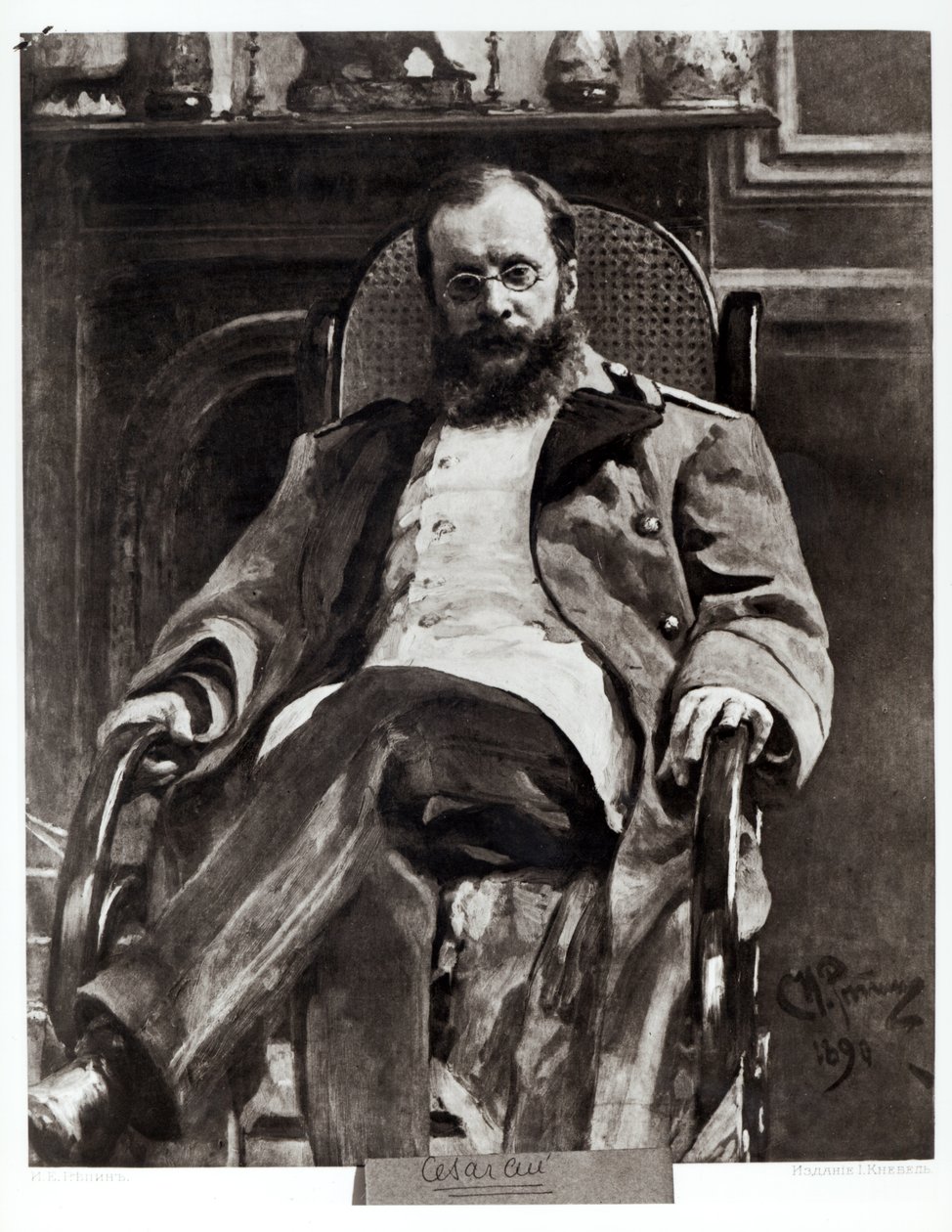 Portrett av Cesar Cui (1835-1918) 1890 av Ilya Efimovich Repin