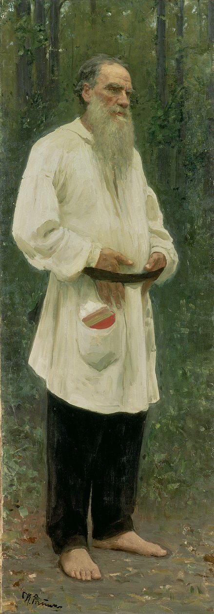 Portrett av Lev Tolstoj (1828-1910) 1901 av Ilya Efimovich Repin