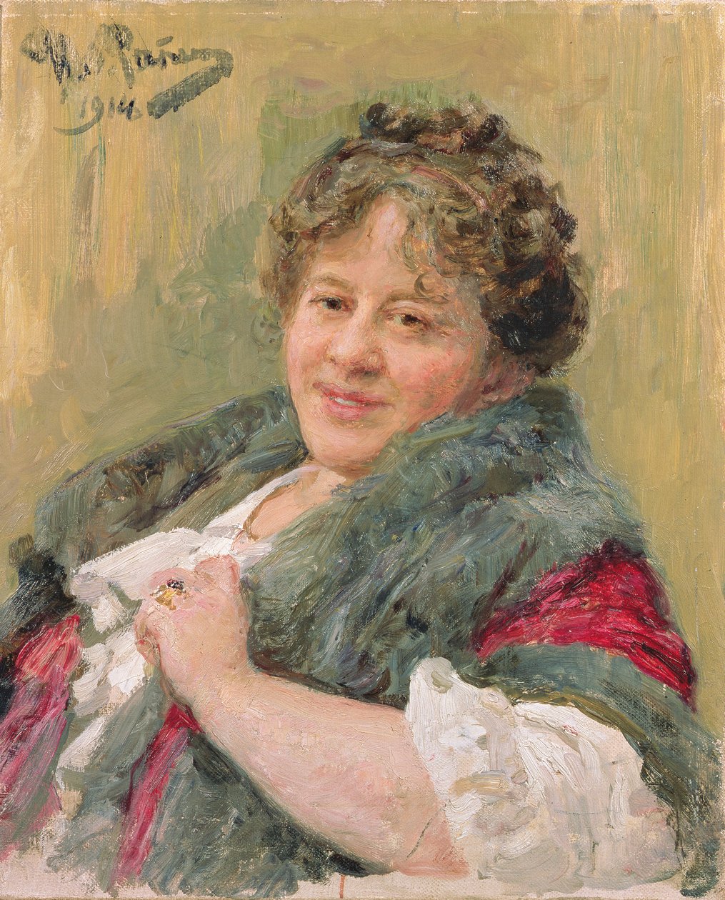 Portrett av Tatiana Olga Shchepkina-Kupernik (1874-1952) 1914 av Ilya Efimovich Repin