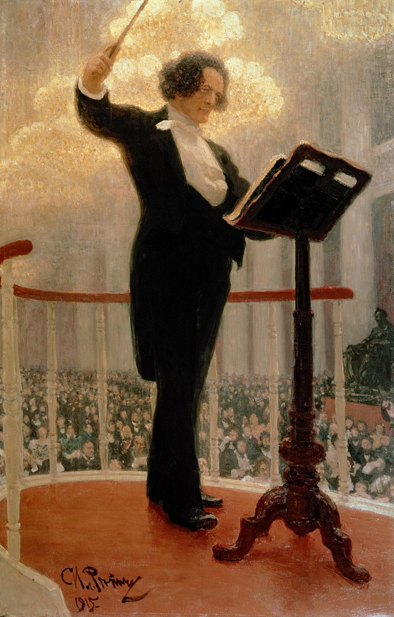 Portrett av den russiske komponisten Anton Grigoryevich Rubinstein (1829-1894) 1915 av Ilya Efimovich Repin