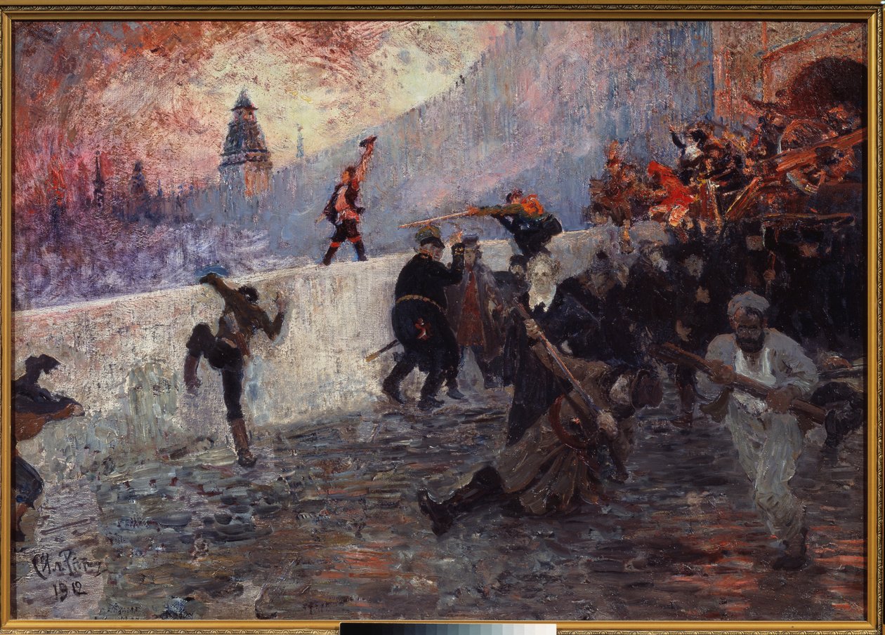Beleiringen av Moskva, av Napoleons hær, i 1812 av Ilya Efimovich Repin