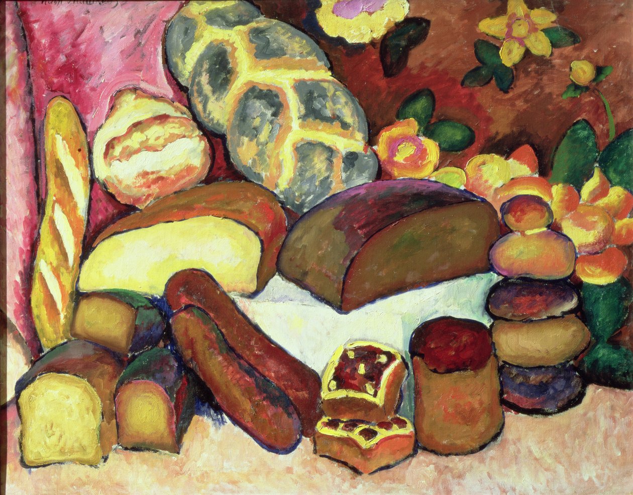 Stilleben med brød av Ilya Ivanovich Mashkov