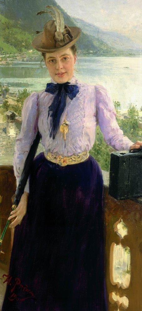 Portrett av forfatter Natalia Borisovna Nordman-Severova av Ilya Efimovich Repin