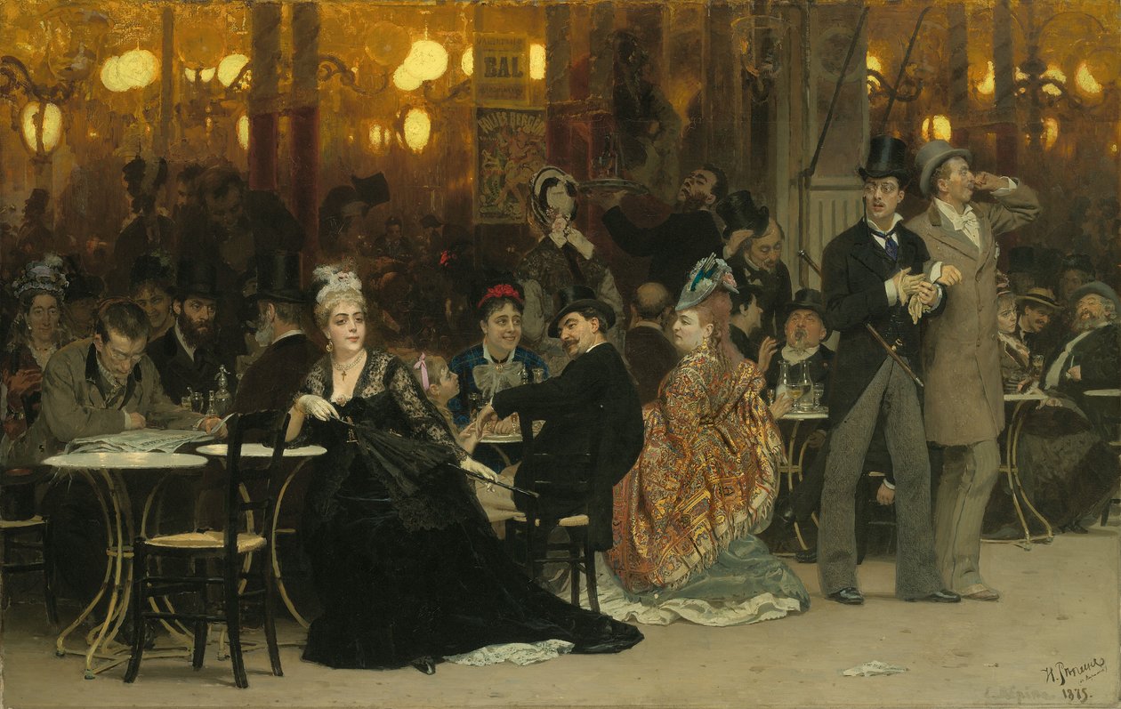 En parisisk kafé, 1875 av Ilya Efimovich Repin