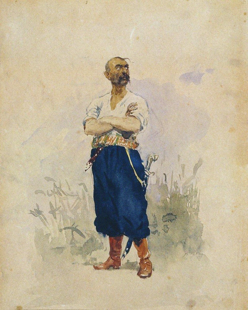 En Zaporozhian av Ilya Efimovich Repin
