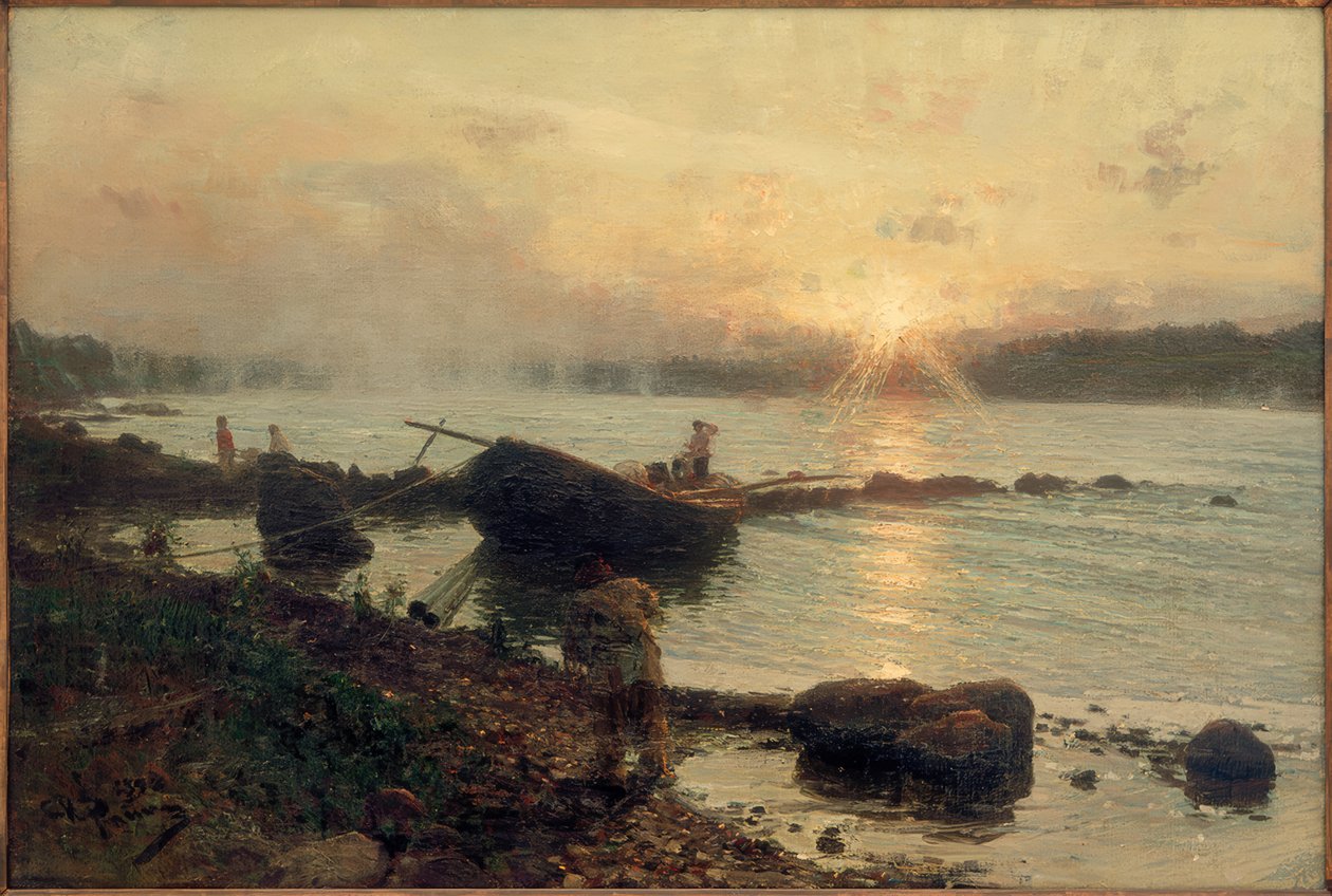På den vestlige Dvina. soloppgang av Ilya Efimovich Repin