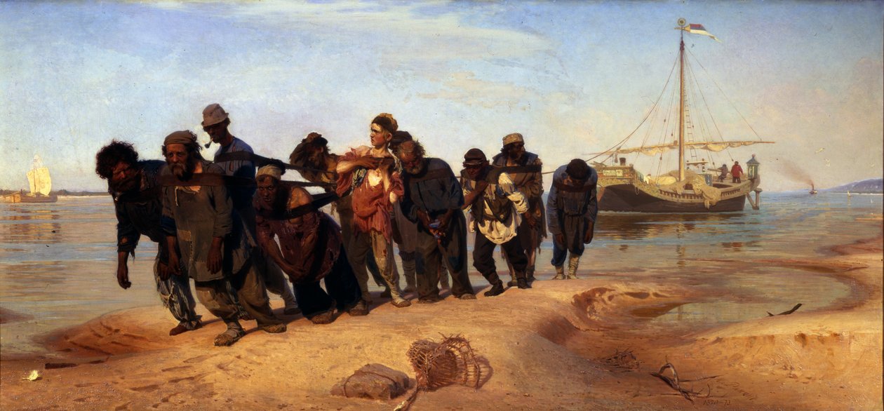 Lektervogner på Volga, 1872-1873 av Ilya Efimovich Repin