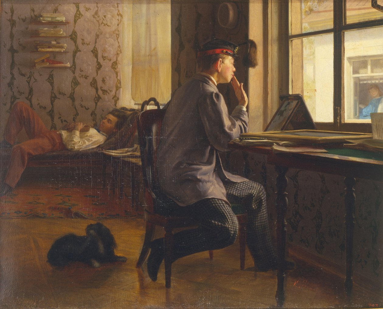 Eksamensforberedelse, 1864 av Ilya Efimovich Repin