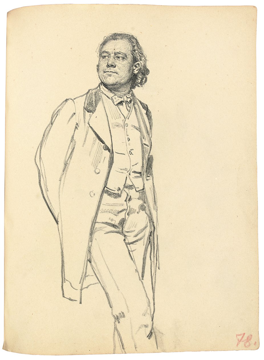 Figur av en stående mann, ca. 1872-1875 av Ilya Efimovich Repin