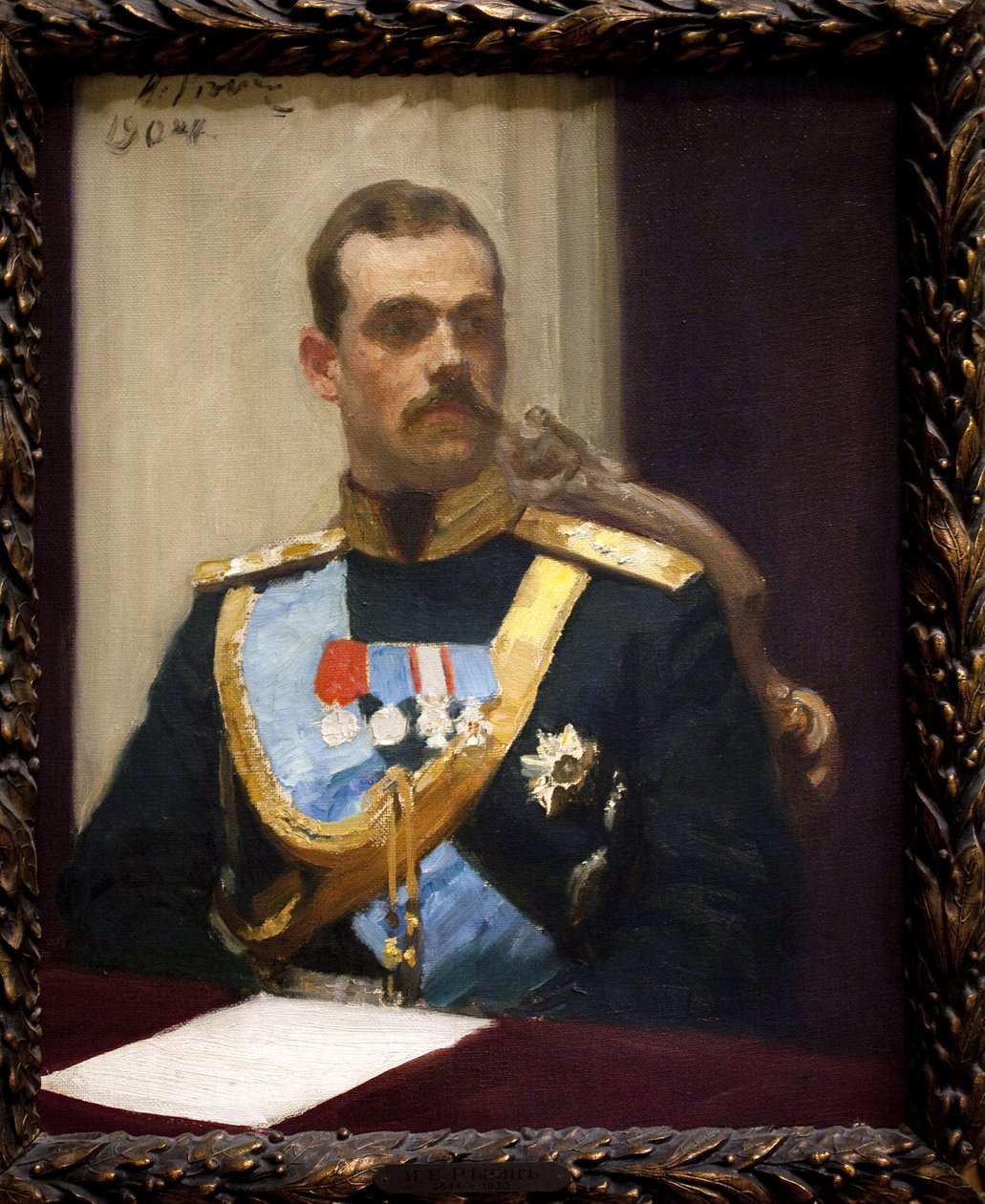 Storhertug Mikhail Alexandrovich Romanov, eller Michael av Russland (1878-1918). Olje på lerret av Ilya Efimovich Repin