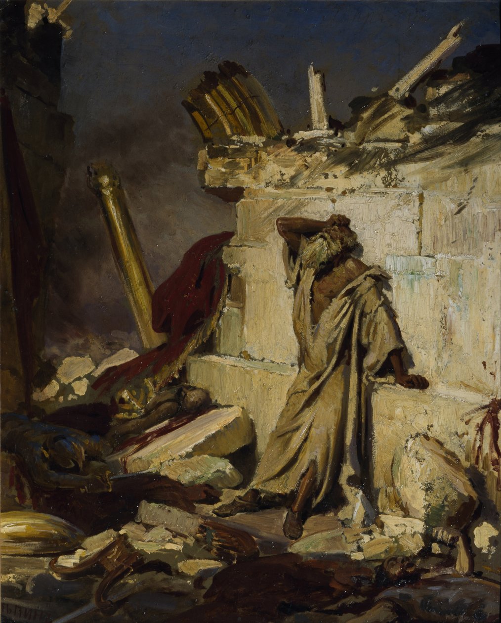 Jeremia beklager ødeleggelsen av Jerusalem, 1870 av Ilya Efimovich Repin