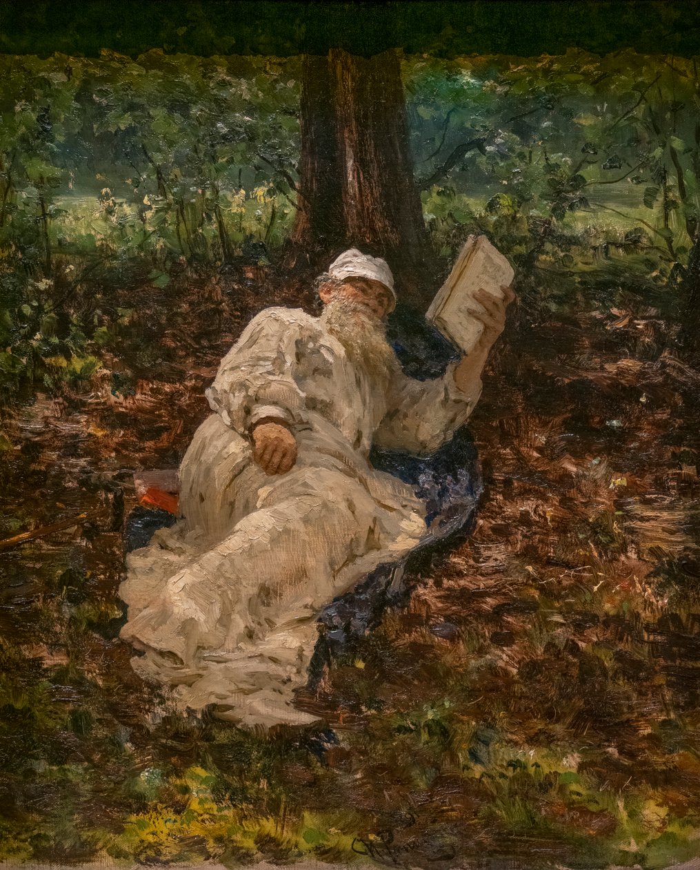 LEON TOLSTOI HVILE I SKOGEN av Ilya Efimovich Repin