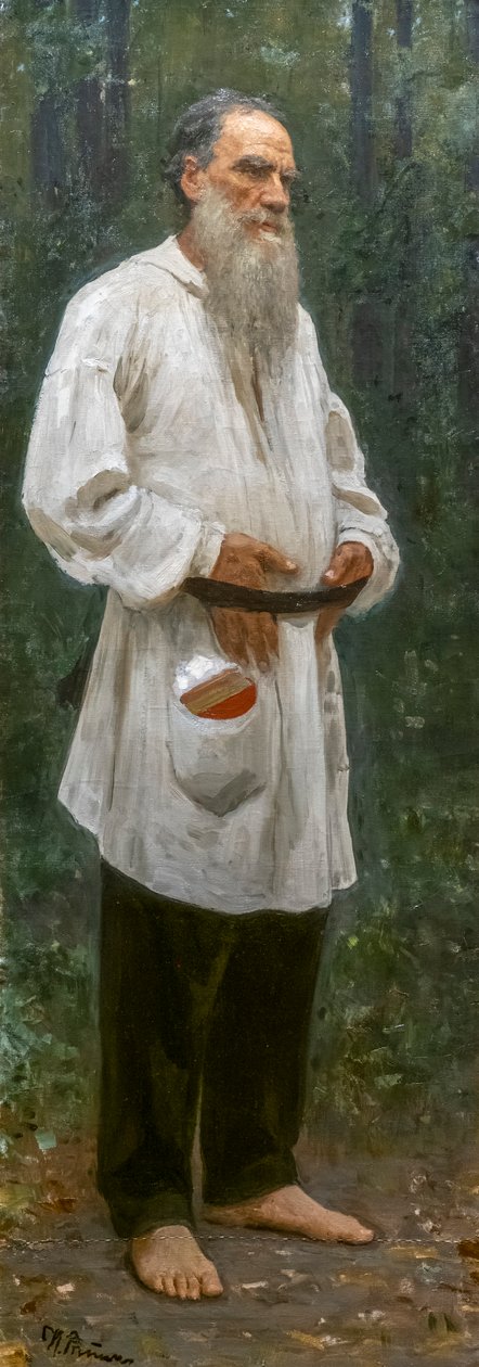 LEON TOLSTOI BARFOTT av Ilya Efimovich Repin