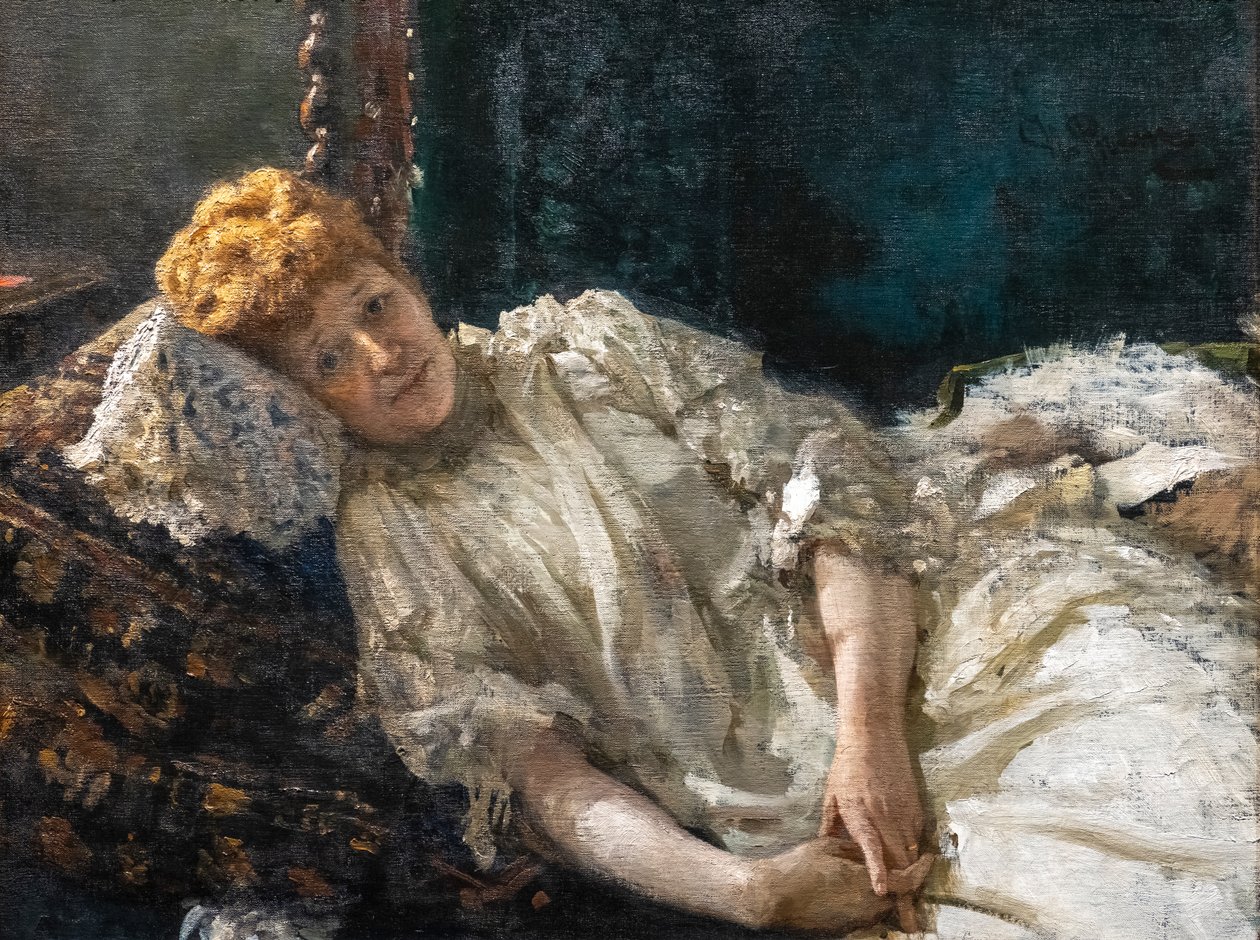 LOUISE DE RIQUET, GREVINNE AV MERCY-ARGENTEAU av Ilya Efimovich Repin