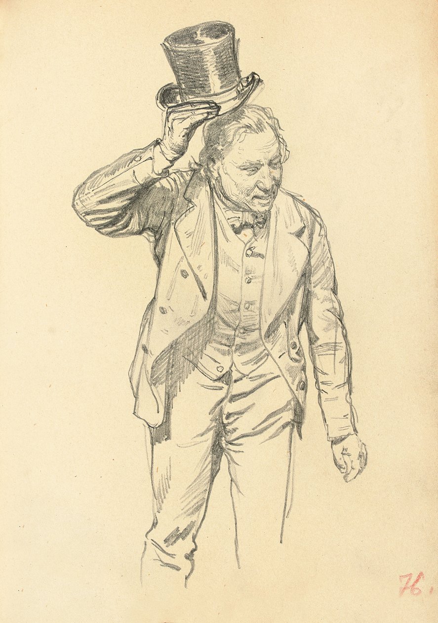 Mann som vipper hatten, ca. 1872-1875 av Ilya Efimovich Repin