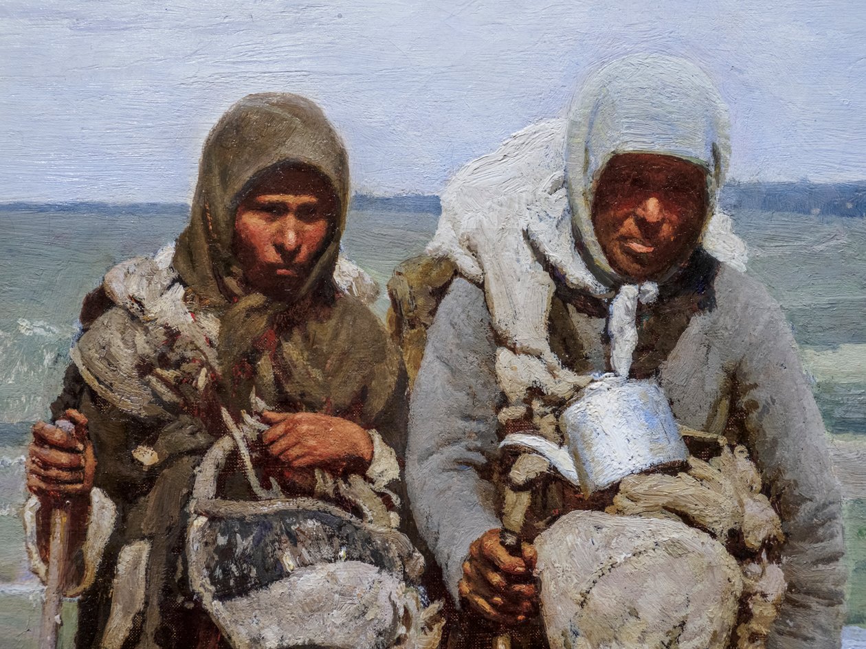 FROMME KVINNER PÅ PILGRIMAS (detaljer) av Ilya Efimovich Repin