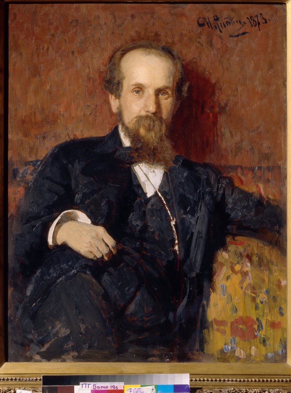 Portrait de l'artiste Pavel Petrovich Chistyakov (Tchistiakov) (1832-1919) (Portrett av kunstneren PP Chistyakov). Peintre de Ilya Yefimovich Repin (Ilia Repine) (1844-1930), huile sur toile av Ilya Efimovich Repin