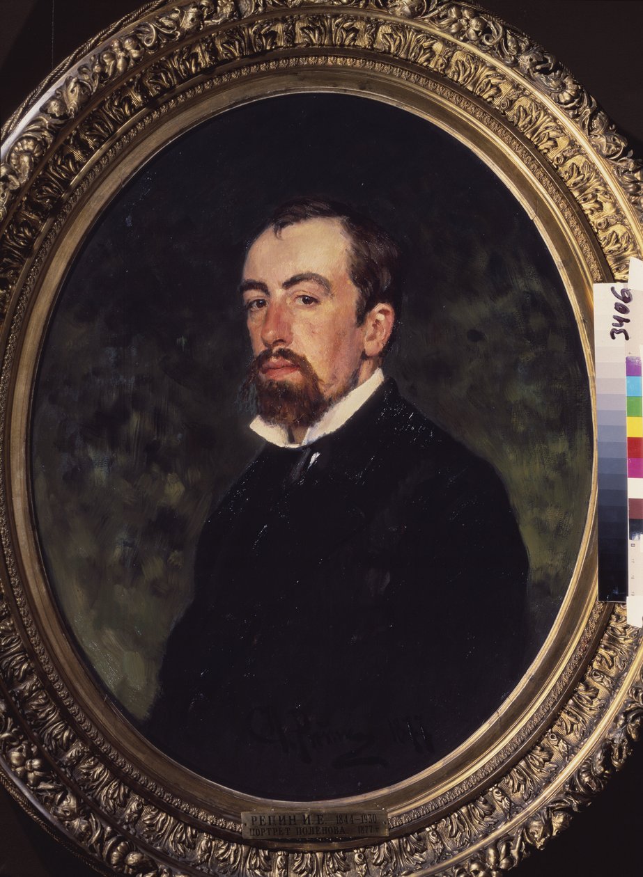 Portrett av kunstneren Vasily Polenov (1844-1927). Maleri av Ilya Yefimovich Repin (Ilia Repin) (1844-1930), olje på lerret av Ilya Efimovich Repin