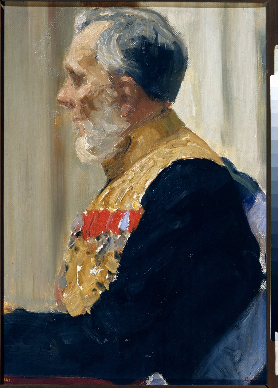 Portrett av grev Constantin Ivanovich von der Pahien. Maleri av Ilya Yefimovich Repin (Ilia Repin) (1844-1930), olje på lerret av Ilya Efimovich Repin